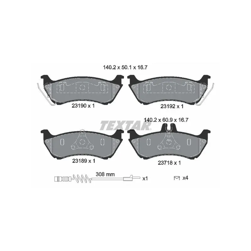 TEXTAR 2319002 Juego de pastillas de freno