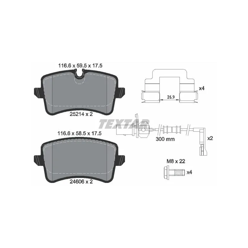TEXTAR 2521401 Juego de pastillas de freno