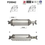 AS FD5042 Filtro hollín/partículas, sistema escape