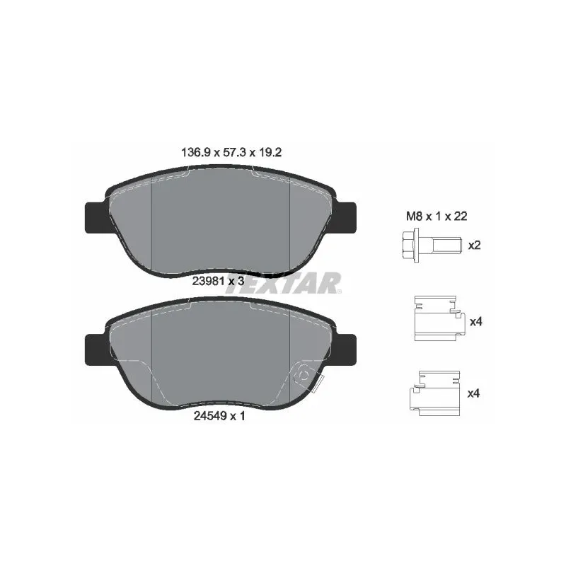 TEXTAR 2398101 Juego de pastillas de freno