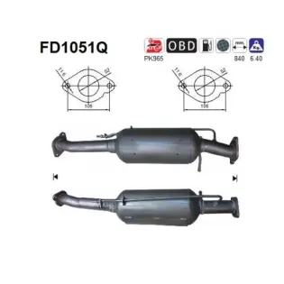 AS FD1051Q Filtro hollín/partículas, sistema escape