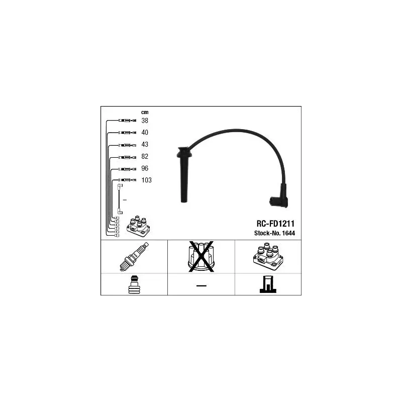 NGK 1644 Juego de cables de encendido