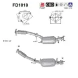 AS FD1018 Filtro hollín/partículas, sistema escape