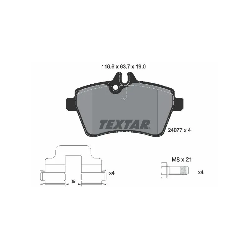 TEXTAR 2407701 Juego de pastillas de freno