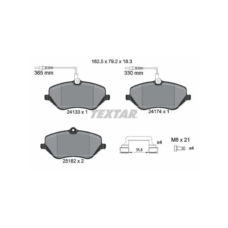 TEXTAR 2413303 Juego de pastillas de freno