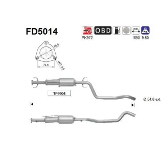 AS FD5014 Filtro hollín/partículas, sistema escape