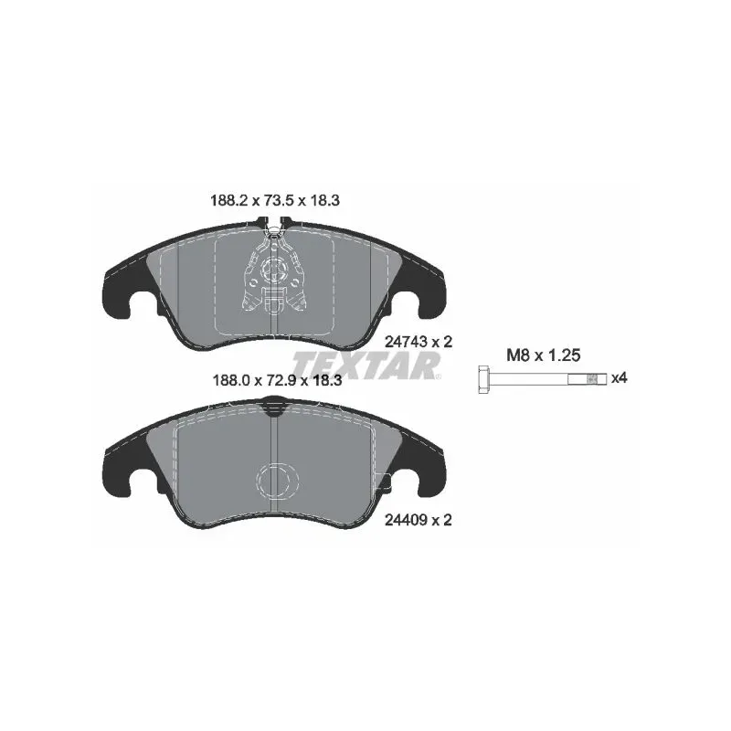 TEXTAR 2474302 Juego de pastillas de freno