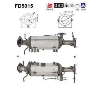 AS FD5015 Filtro hollín/partículas, sistema escape