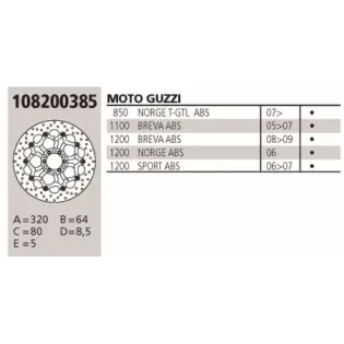 Disco Brembo Genuine  Guzzi Breva 1.0 108200385