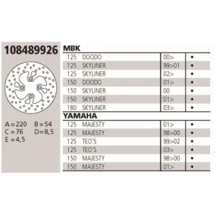 Disco Brembo Genuine Yamaha125/150 Majesty 108489926