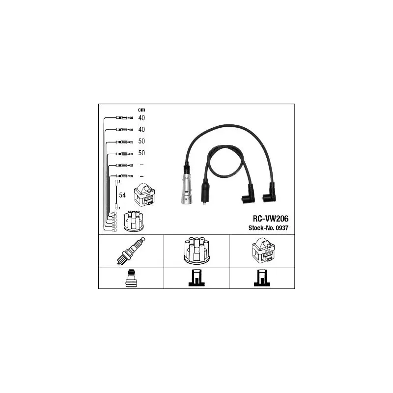 NGK 0937 Juego de cables de encendido