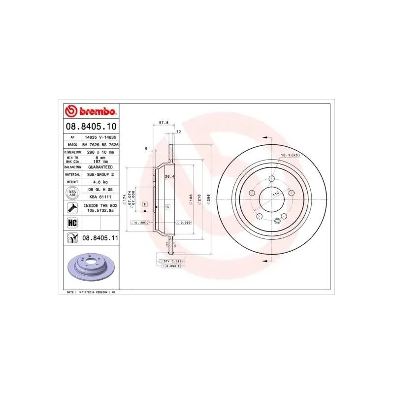 AP 14835 Disco de freno