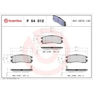 BREMBO P54012 Juego de pastillas de freno