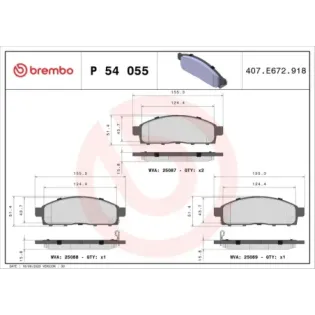 BREMBO P54055 Juego de pastillas de freno