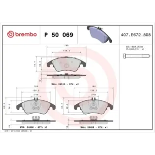 BREMBO P50069 Juego de pastillas de freno