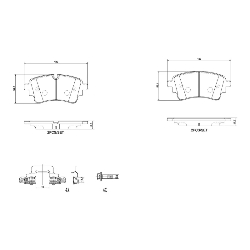 BREMBO P85186 Juego de pastillas de freno