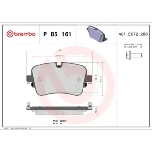 BREMBO P85161 Juego de pastillas de freno