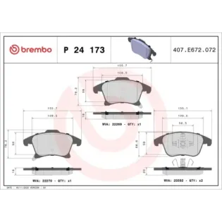 BREMBO P24173 Juego de pastillas de freno