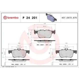 BREMBO P24201 Juego de pastillas de freno