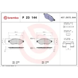 BREMBO P23144 Juego de pastillas de freno