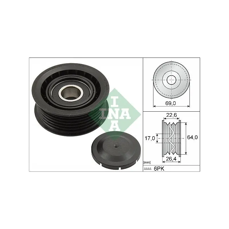 Schaeffler INA 532016010 Polea inversión/guía, correa poli V
