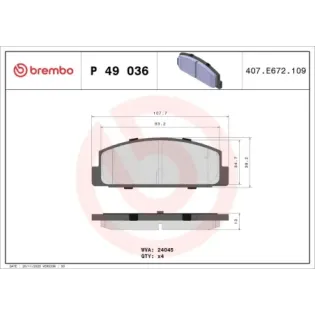BREMBO P49036 Juego de pastillas de freno