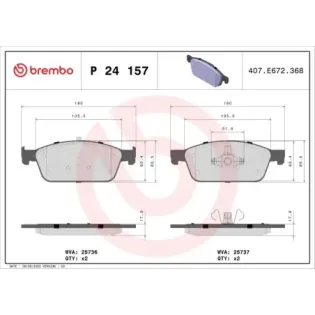 BREMBO P24157 Juego de pastillas de freno