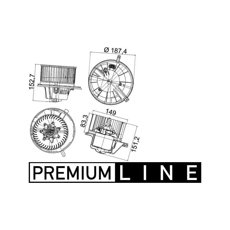 MAHLE AB148000P Ventilador habitáculo