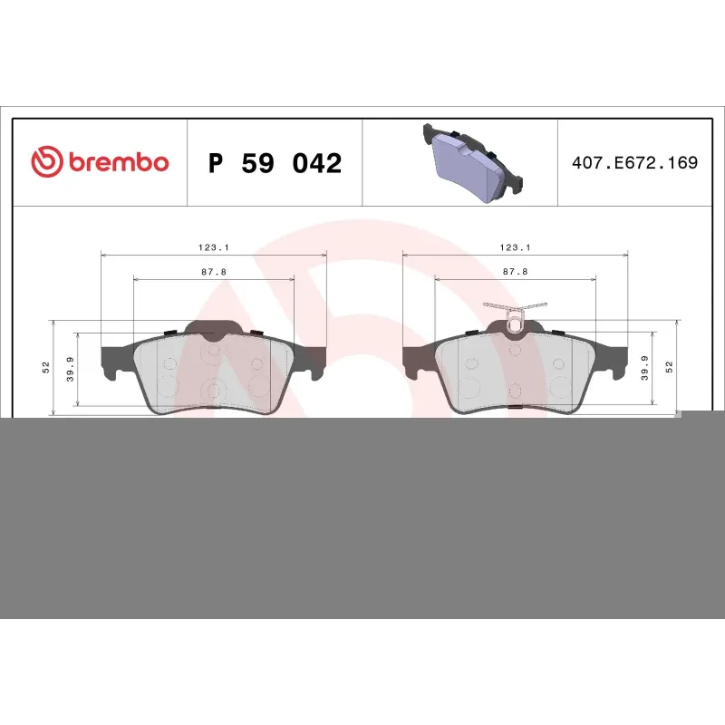 BREMBO P59042 Juego de pastillas de freno