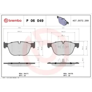 BREMBO P06049 Juego de pastillas de freno