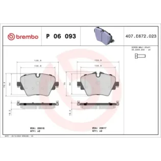 BREMBO P06093 Juego de pastillas de freno