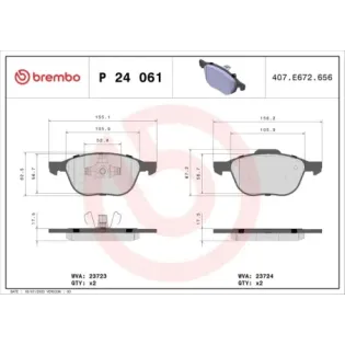 BREMBO P24061 Juego de pastillas de freno