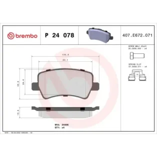 BREMBO P24078 Juego de pastillas de freno