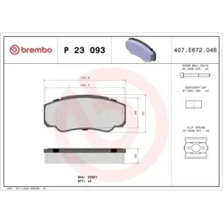 BREMBO P23093 Juego de pastillas de freno