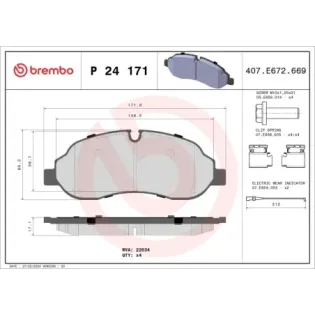 BREMBO P24171 Juego de pastillas de freno