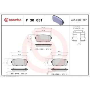 BREMBO P30051 Juego de pastillas de freno