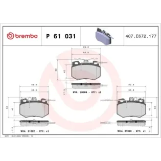 BREMBO P61031 Juego de pastillas de freno