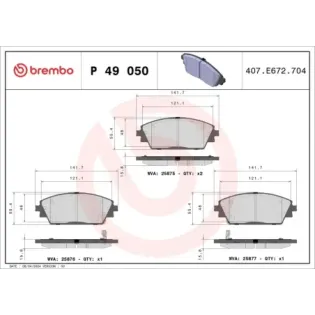 BREMBO P49050 Juego de pastillas de freno
