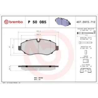 BREMBO P50085 Juego de pastillas de freno