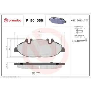 BREMBO P50050 Juego de pastillas de freno