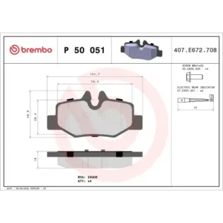 BREMBO P50051 Juego de pastillas de freno