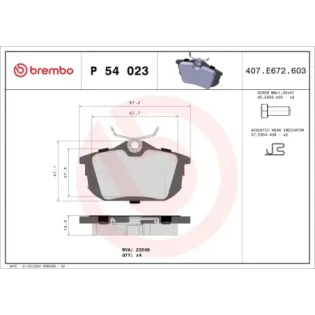 BREMBO P54023 Juego de pastillas de freno