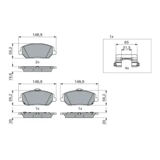 BOSCH 0986424862 Juego de pastillas de freno