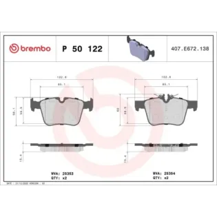 BREMBO P50122 Juego de pastillas de freno