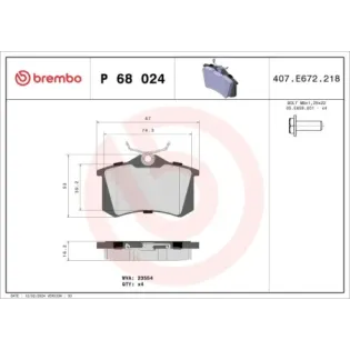 BREMBO P68024 Juego de pastillas de freno