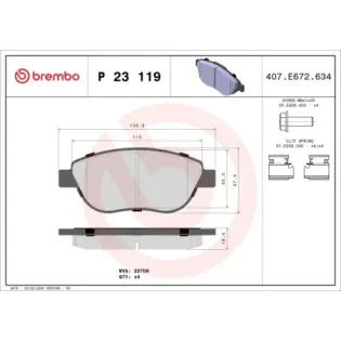 BREMBO P23119 Juego de pastillas de freno