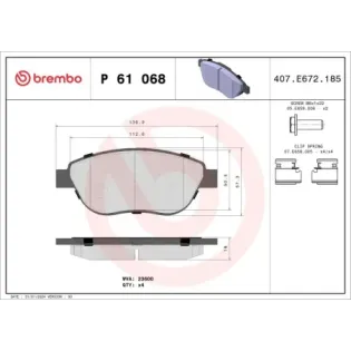 BREMBO P61068 Juego de pastillas de freno
