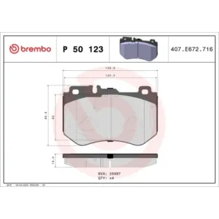 BREMBO P50123 Juego de pastillas de freno