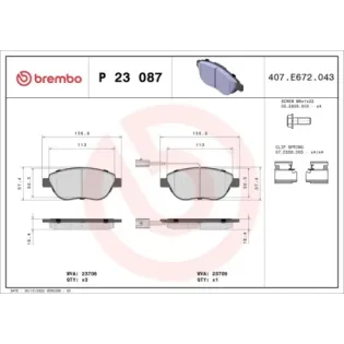 BREMBO P23087 Juego de pastillas de freno