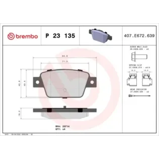 BREMBO P23135 Juego de pastillas de freno